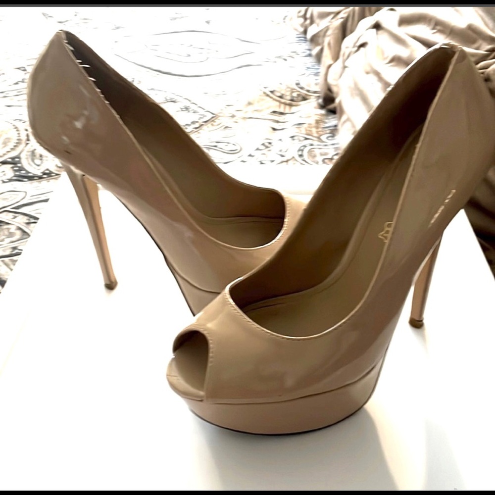 Beige stiletto heels